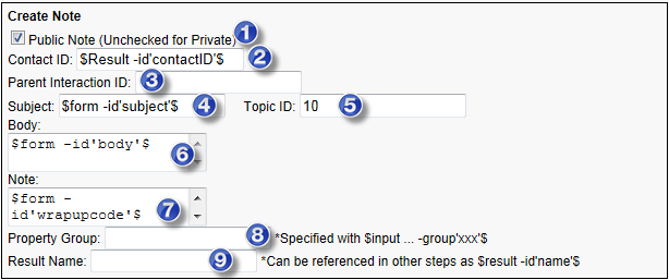 Create Note Action Step