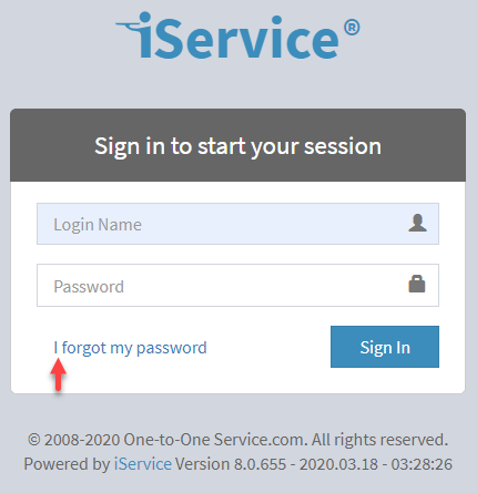 The forgot password link