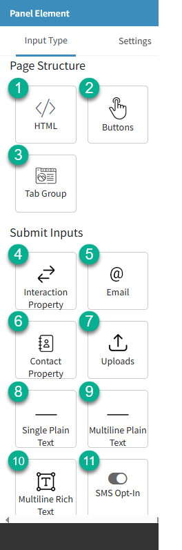 The Workflow Form Elements picker