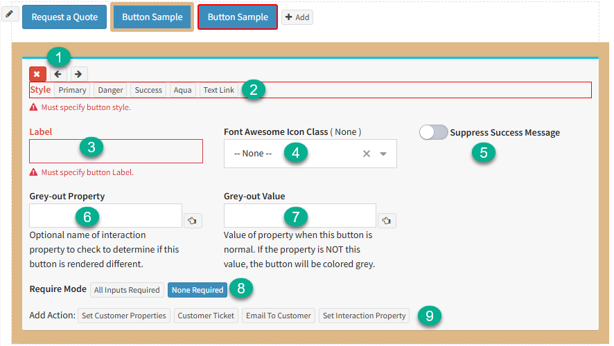 Button Submit Form Actions