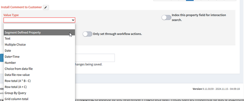 Converting a workflow property to a segment property