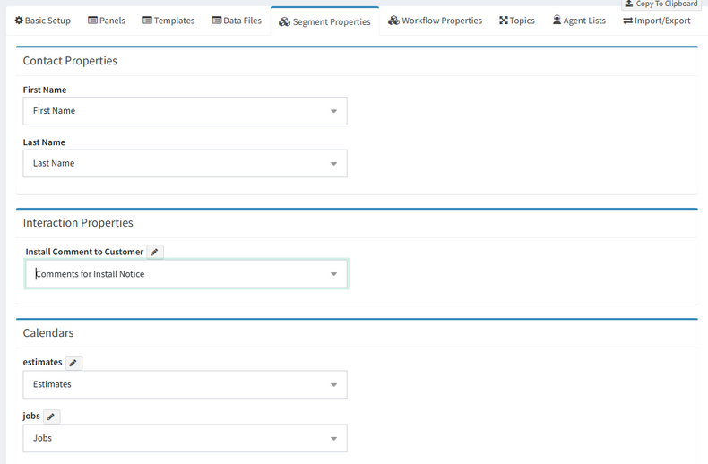 The Segment Properties tab